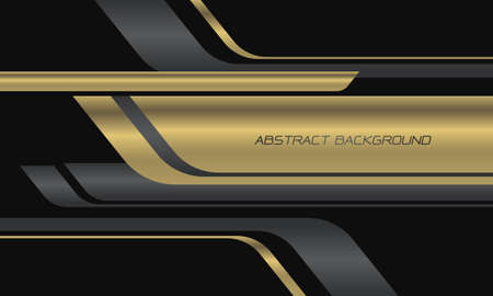 Abstract gold black geometric banner overlap speed on dark grey design modern luxury futuristic technology background vector illustration.のイラスト素材