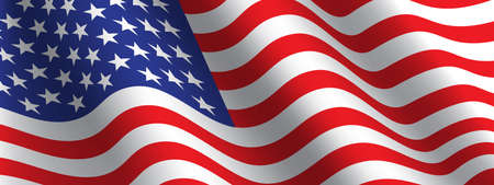 United state of America flag wave vector illustration.のイラスト素材