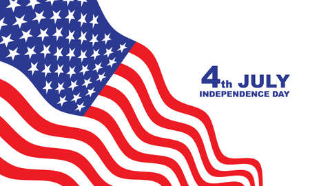 4th July Independence Day United State of America on white background design for holiday celebration...