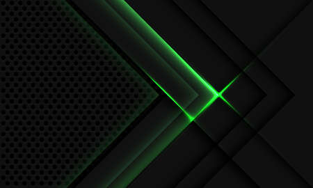 Abstract grey metallic overlap green light circle mesh design modern luxury futuristic technology background vector illustration.&#x9;のイラスト素材