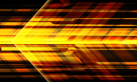 Abstract yellow light cyber arrow direction geometric speed design modern futuristic technology background vector illustration.のイラスト素材