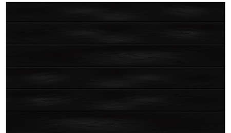 Realistic black wood plank background vector illustration.のイラスト素材