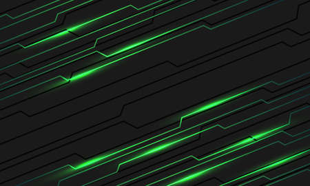Abstract green circuit line technology dynamic on grey design modern futuristic background vector illustration.のイラスト素材