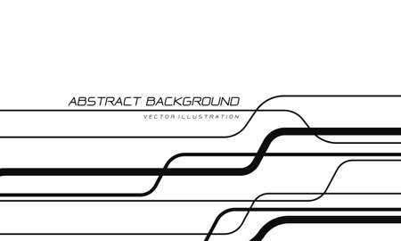 Abstract black circuit cyber line geometric on white with blank space design modern creative futuristic technology vector illustration.のイラスト素材