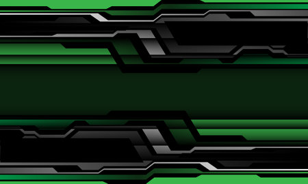 Abstract green silver black cyber geometric design modern futuristic background vector illustration.のイラスト素材