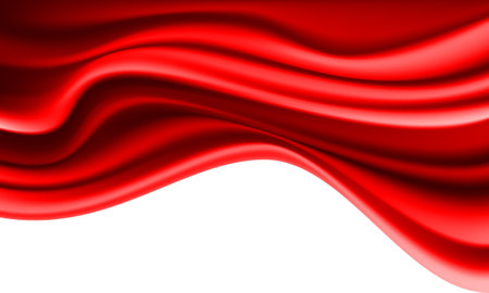 Realistic white fabric wave with blank space background luxury vector illustration.のイラスト素材