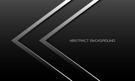 Abstract twin silver arrow direction geometraic on grey metallic with blank space design modern luxury futuristic background vector illustration.のイラスト素材
