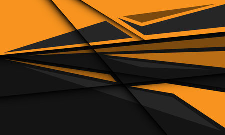 Abstract yellow grey geometric overlap shadow design modern futuristic background vector illustration.のイラスト素材