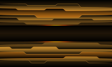 Abstract golden geometric layer overlap line design modern futuristic background vector illustration.のイラスト素材