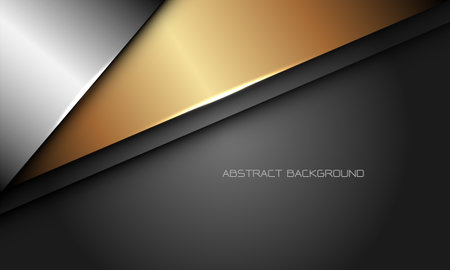 Abstract silver gold triangle on grey with blank space design modern luxury futuristic background vector illustration.のイラスト素材