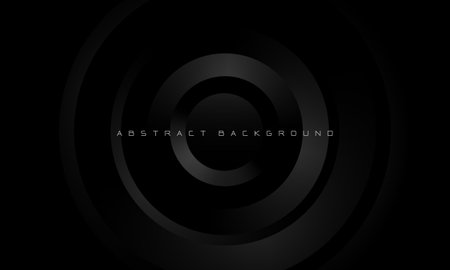 Abstract black metallic circle geometric light texture overlap design modern luxury futuristic background vector illustration.のイラスト素材
