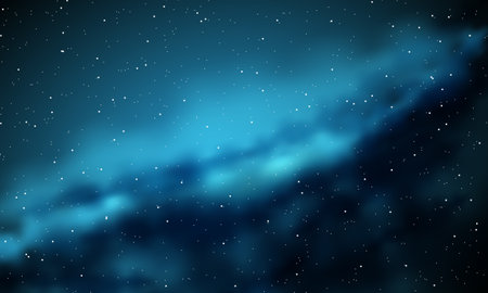 Realistic nebula and shining stars cosmos galaxy Infinite universe starry night vector illustration.のイラスト素材