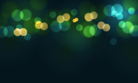 Abstract blue green yellow bokeh blurred on night design background vector illustration.のイラスト素材