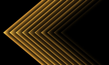 Abstract gold light arrow direction on black design modern futuristic background vector illustration.のイラスト素材