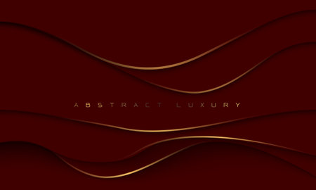 Abstract red dark gold line geometric curve design premium luxury exclusive background vector illustration.のイラスト素材