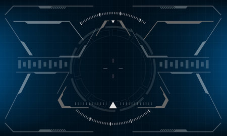 HUD sci-fi interface screen view design virtual reality futuristic technology display vector illustration.&#xD;のイラスト素材