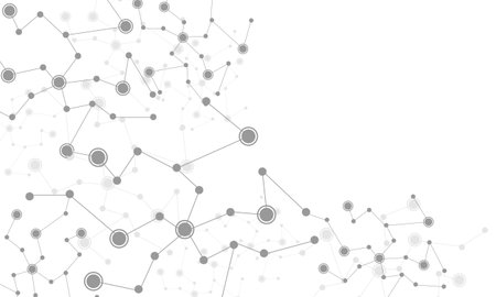 Abstract grey connecting dots and lines connection science on white with blank space design technology background vector illustration.&#xD;のイラスト素材