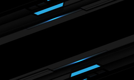 Abstract blue black light lines circuit grey geometric on blank space design modern futuristic technology creative background vector illustration.のイラスト素材