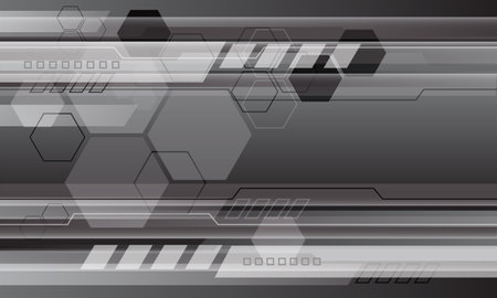 Abstract technology grey black cyber futuristic geometric creative design modern background vector illustration.のイラスト素材