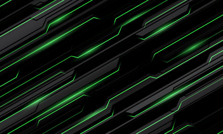 Abstract steel black cyber green light technology futuristic geometric design modern creative background vector illustration.のイラスト素材