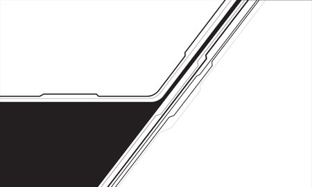 Abstract black line circuit cyber geometric on white blank space design modern futuristic technology background vector illustration.のイラスト素材