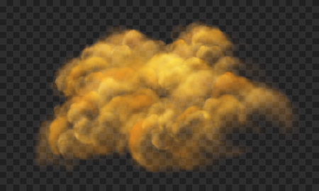 Vector of realistic golden clouds on grey checkered background illustration.のイラスト素材