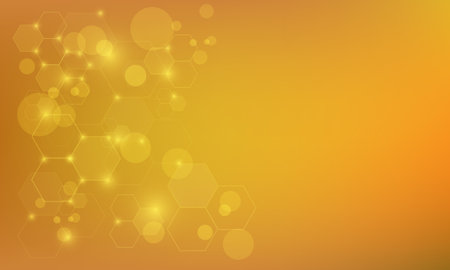 Abstract orange technology futuristic cyber digital network geometric design modern creative background vector illustration.のイラスト素材