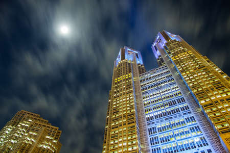 A cityscape night  view of Tokyo building location at Japanのeditorial素材