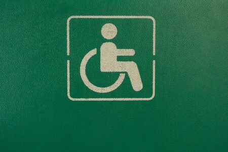 Sign of priority seat white screen color with PVC green background colorの写真素材