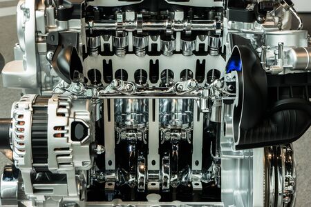 Cutting view of engine and transmission of automobile