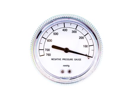 Medical equipment with screen scales of nebulizer machine, negative pressure gauge. isolated on white background.の写真素材