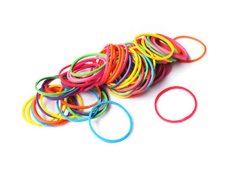 background with rubber bands  colorful slingshots