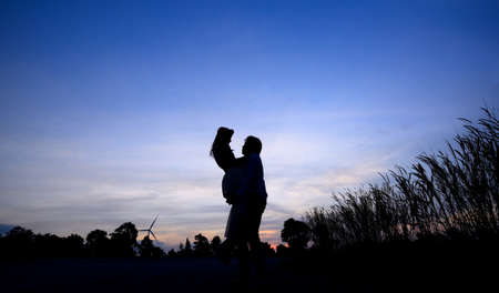 Happiness Silhouettes.の写真素材