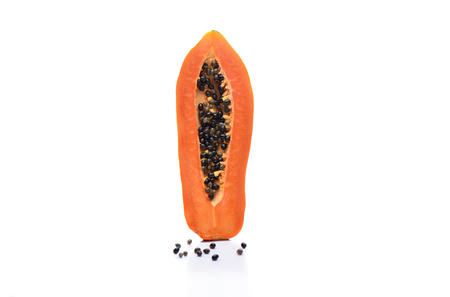 Papaya on white background.の写真素材