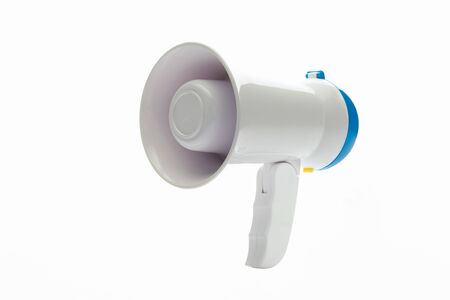 Close up megaphone on white background.の写真素材