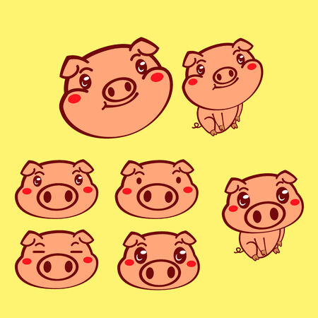 Pig head smileのイラスト素材