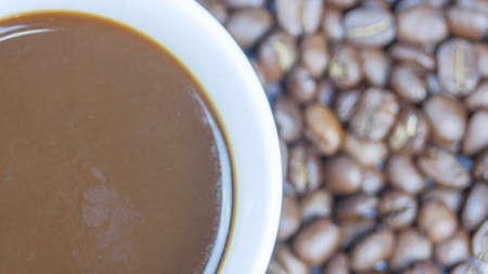 Roasted coffee beans backgroundの写真素材