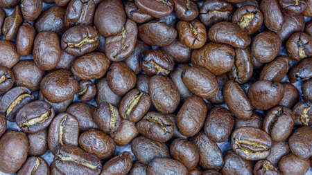 Roasted coffee beans backgroundの写真素材