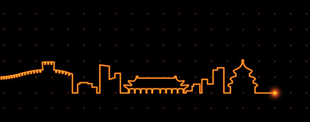 Beijing Light Streak Profileのイラスト素材