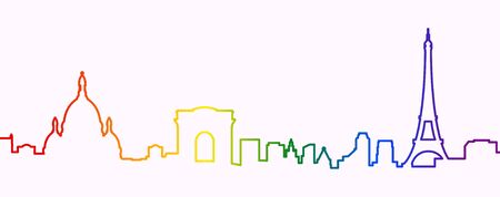 Paris Gay-Friendly Silhouetteのイラスト素材