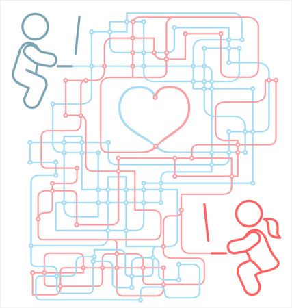 Internet Long Distance Relationshipのイラスト素材