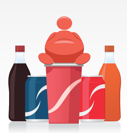 Obesity and Sodasのイラスト素材