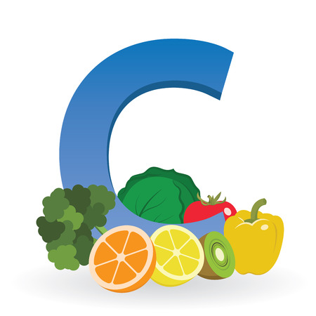 Foods Rich in Vitamin Cのイラスト素材
