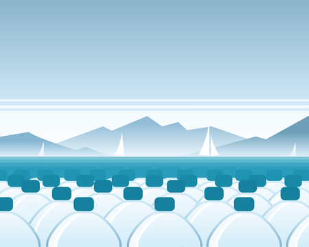 Bottled water sea scene.のイラスト素材