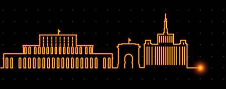 Bucharest Light Streak Skylineのイラスト素材