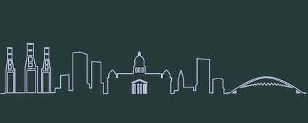 Durban Single Line Skylineのイラスト素材