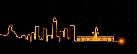 Jinan Light Streak Skylineのイラスト素材