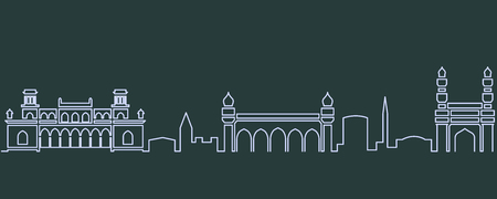 Hyderabad Single Line Skylineのイラスト素材