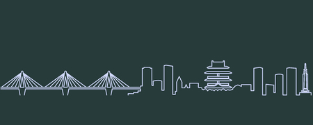 Nanchang Single Line Skylineのイラスト素材