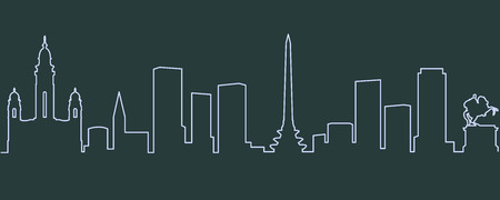 Caracas Single Line Skylineのイラスト素材